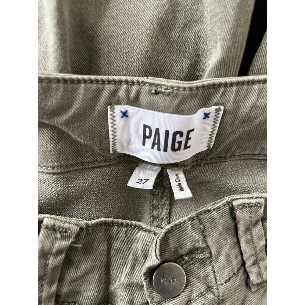 PAIGE Carly 27 Wide Leg Weekender Pant Vintage Ivy Green High Rise Utility Cargo - Picture 7 of 9